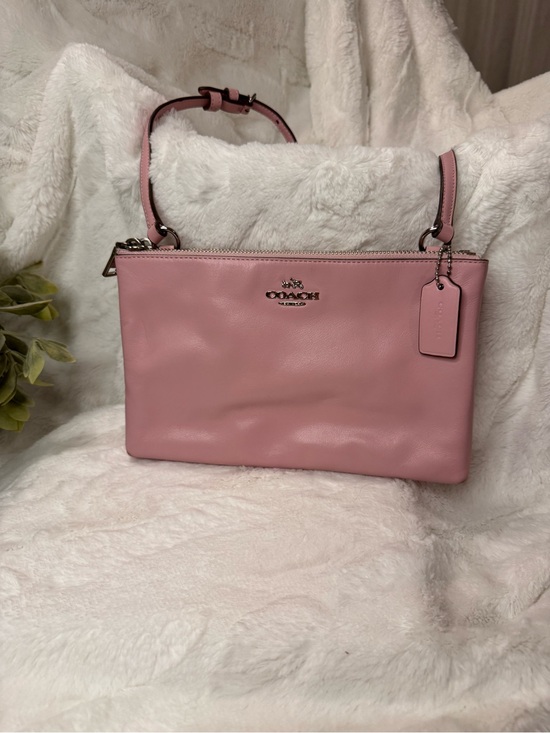 Coach Handbags - Coach Pink Leather Crossbody with Silver Hardware
